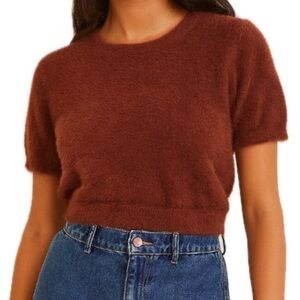 Light Brown soft cropped shirt